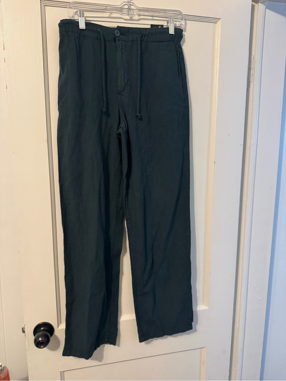 Zara Men's Dark Green Drawstring Chinos